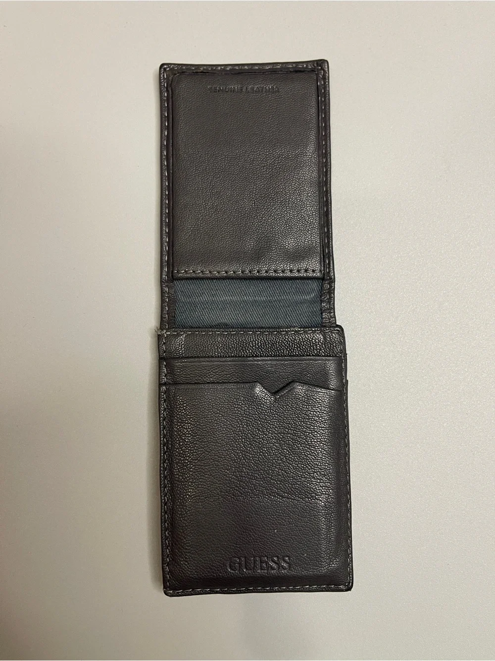 GUESS Black Quilted Card Wallet with Logo Triangle